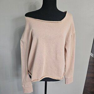Fundamental Coast Wide Neck Off The Shoulder Sweatshirt.Rose Color/  Size S